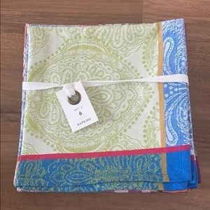 Anthropologie Set of 6 Multi-Colored Napkins
